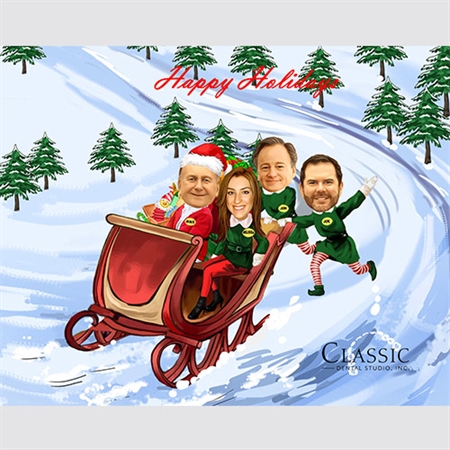 Custom Caricature from Photos for Christmas and Holiday,by myDaVinci - myDaVinci